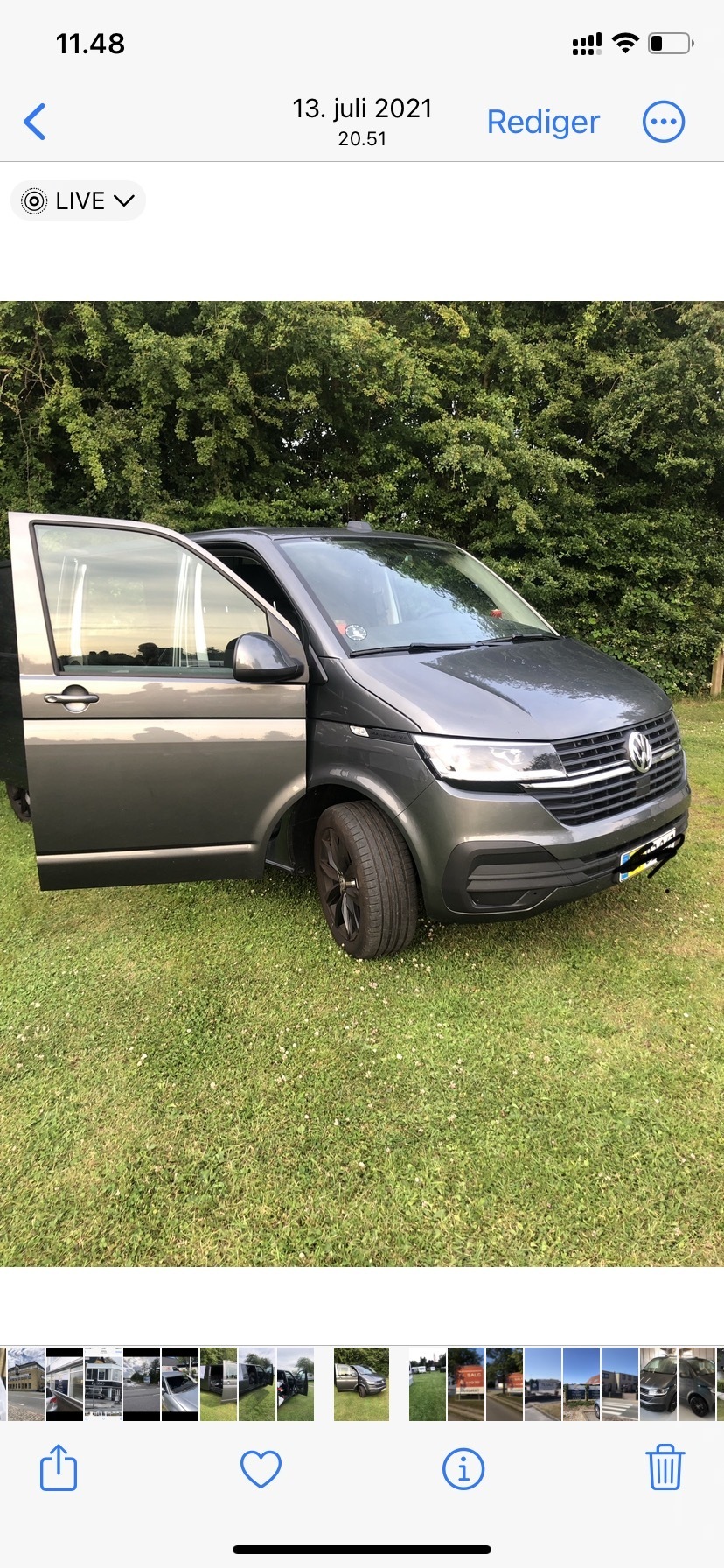 Grå VW Transporter fra 2021