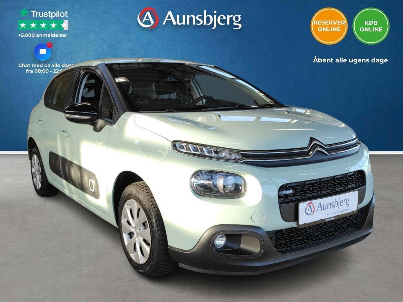 Grøn Citroën C3 fra 2017