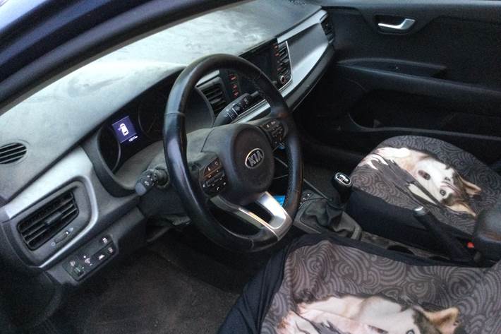 Blå Kia Rio fra 2019