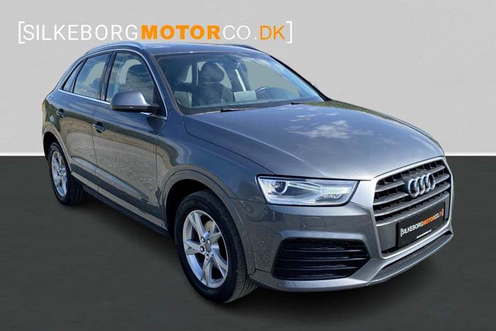Grå Audi Q3 fra 2017 set udefra