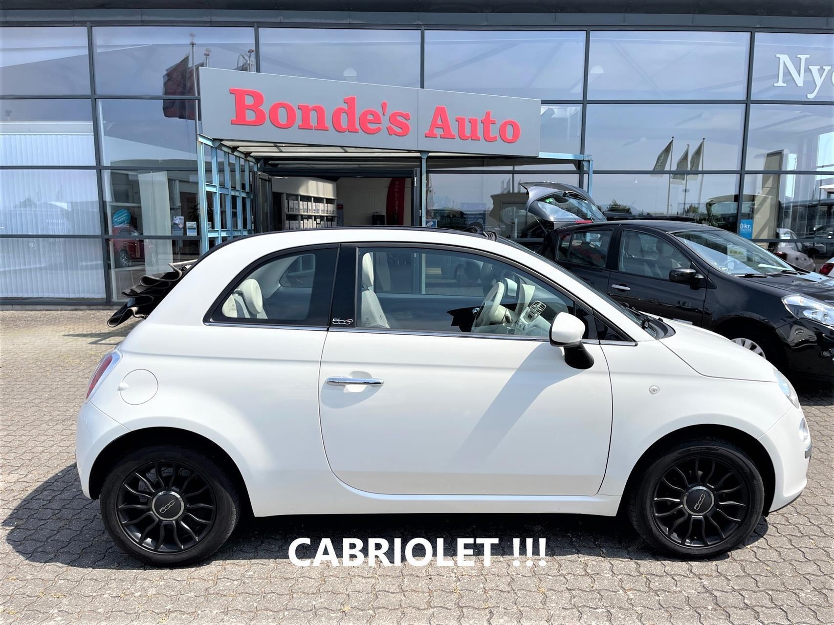 Hvid Fiat 500C fra 2011