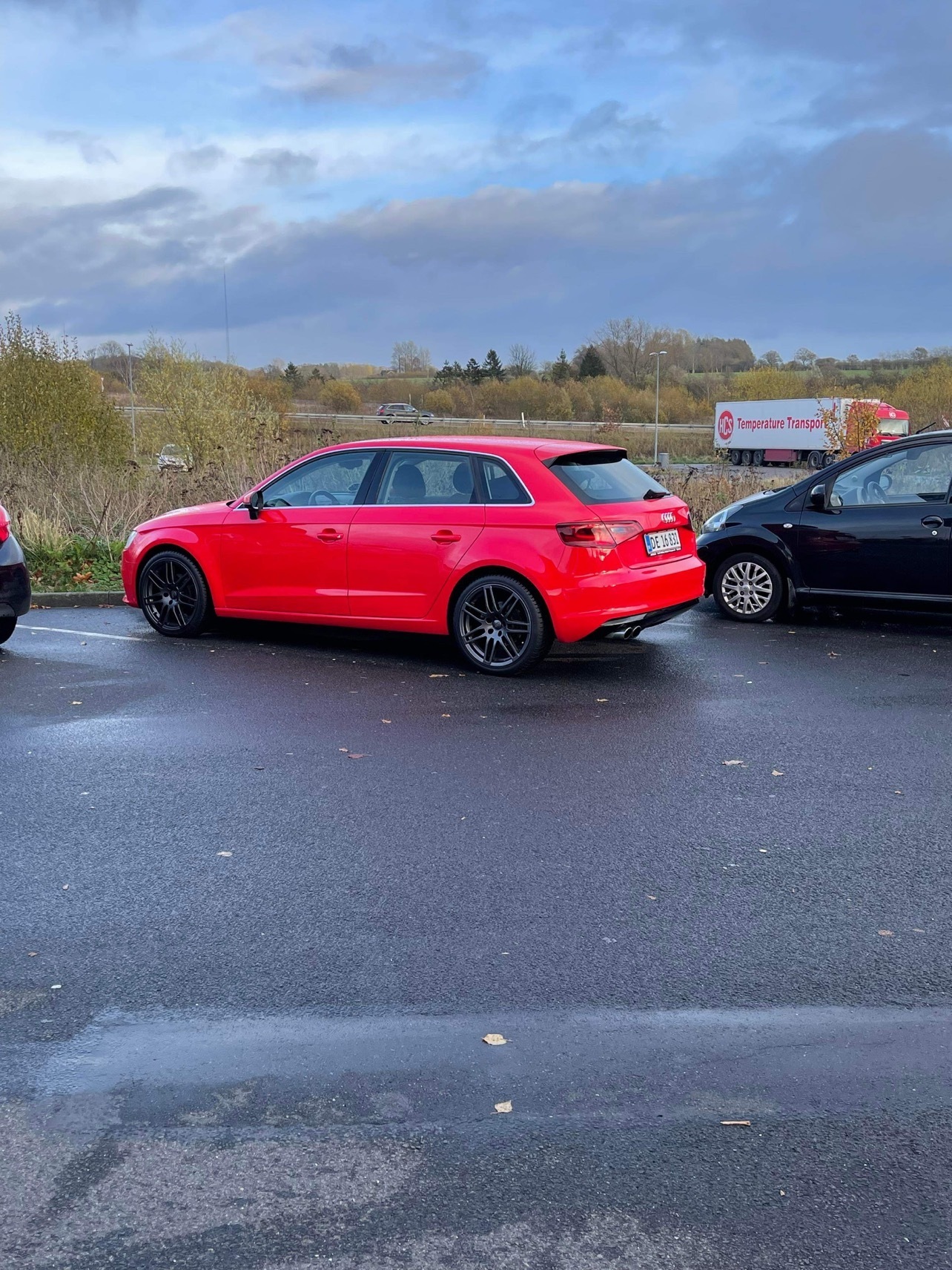 Rød Audi A3 Sportback fra 2013