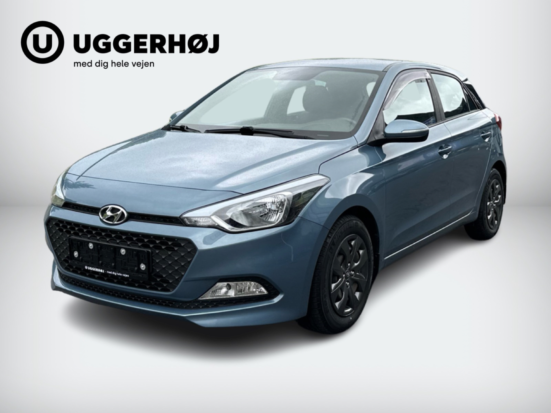 Blå Hyundai i20 fra 2018