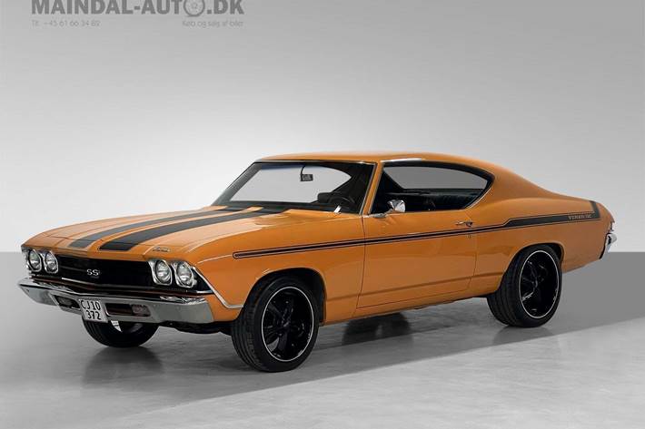 Orange Chevrolet Chevelle fra 1969 set udefra
