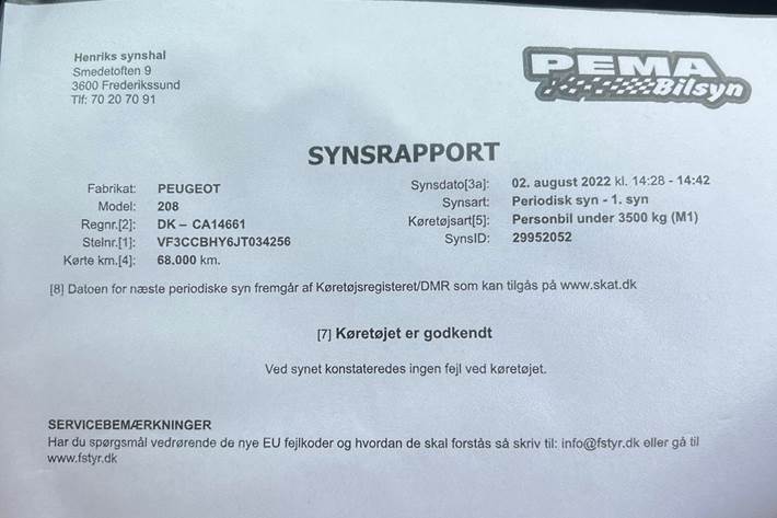 Grå Peugeot 208 fra 2018