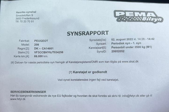 Grå Peugeot 208 fra 2018
