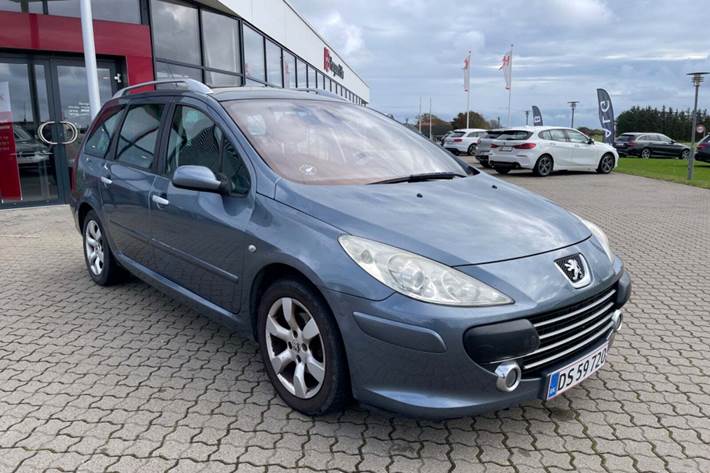 Blå Peugeot 307 fra 2007