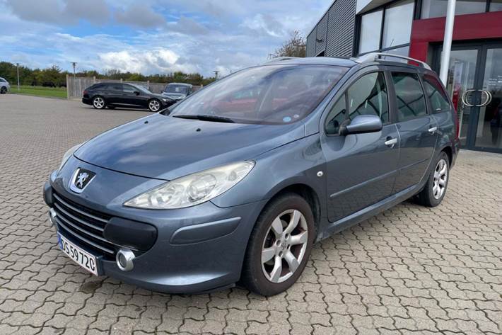 Blå Peugeot 307 fra 2007