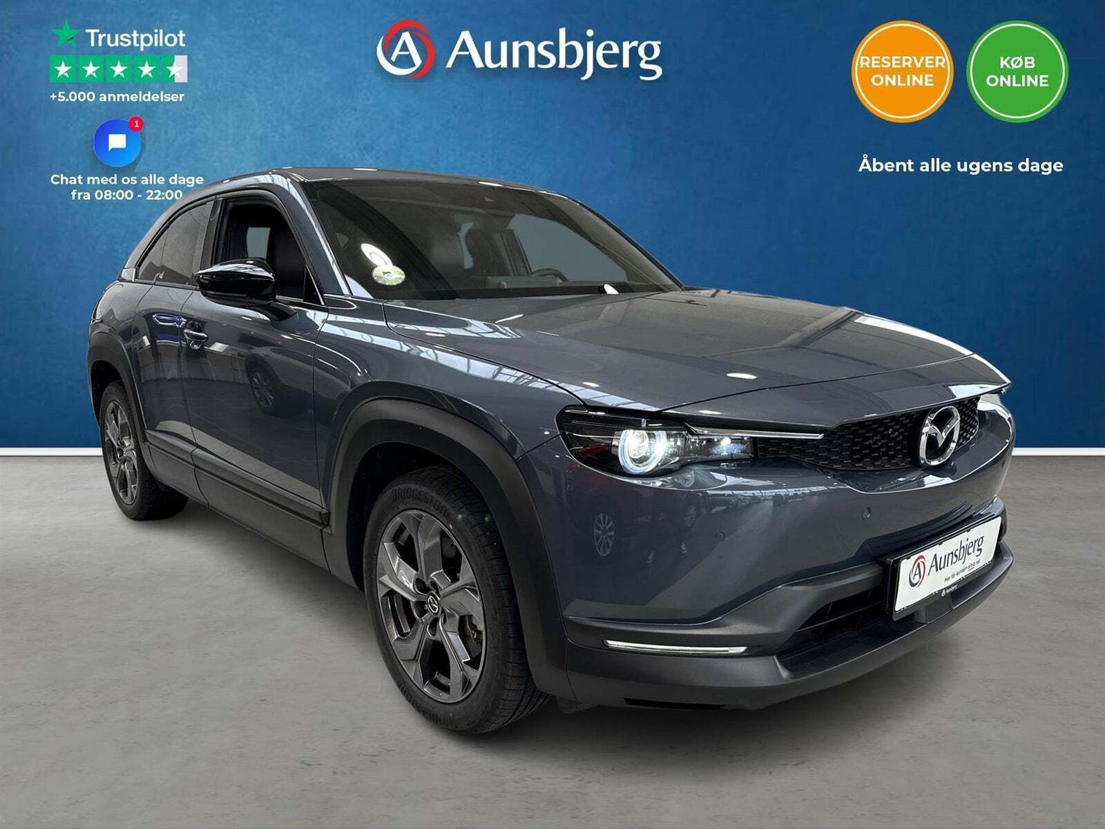 Blå Mazda MX-30 fra 2021