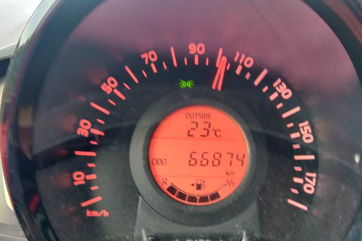 Rød Toyota Aygo fra 2017