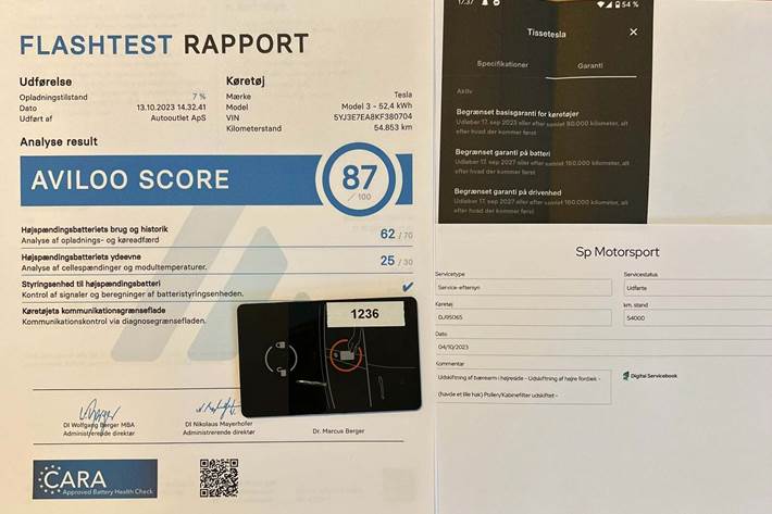 Hvid Tesla Model 3 fra 2019