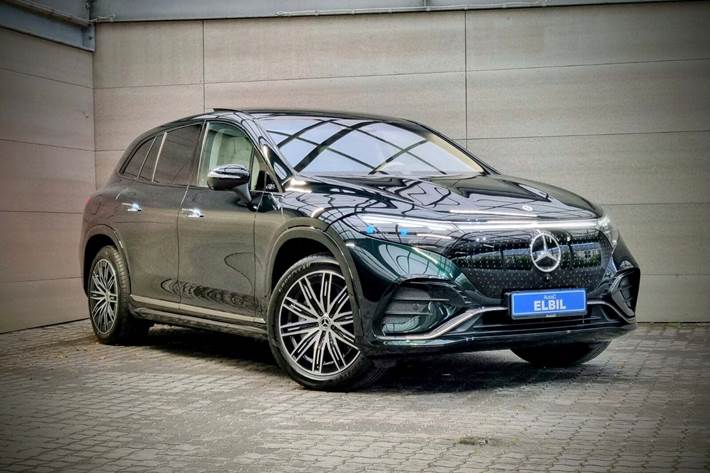 Grøn Mercedes EQS580 SUV fra 2023
