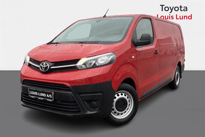 Rød Toyota ProAce fra 2023 set udefra