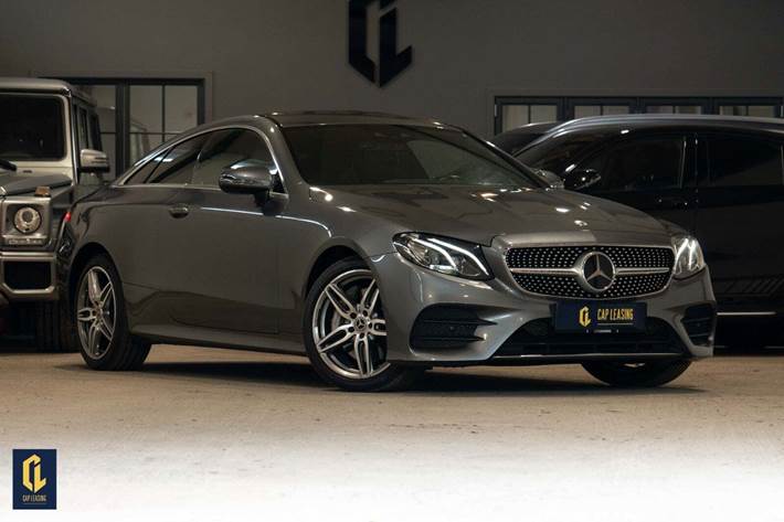 Grå Mercedes E350 d fra 2018