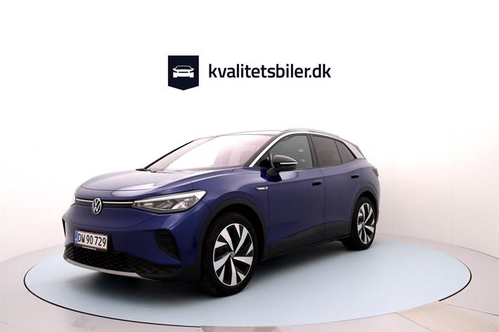 Blå VW ID.4 fra 2021 set udefra