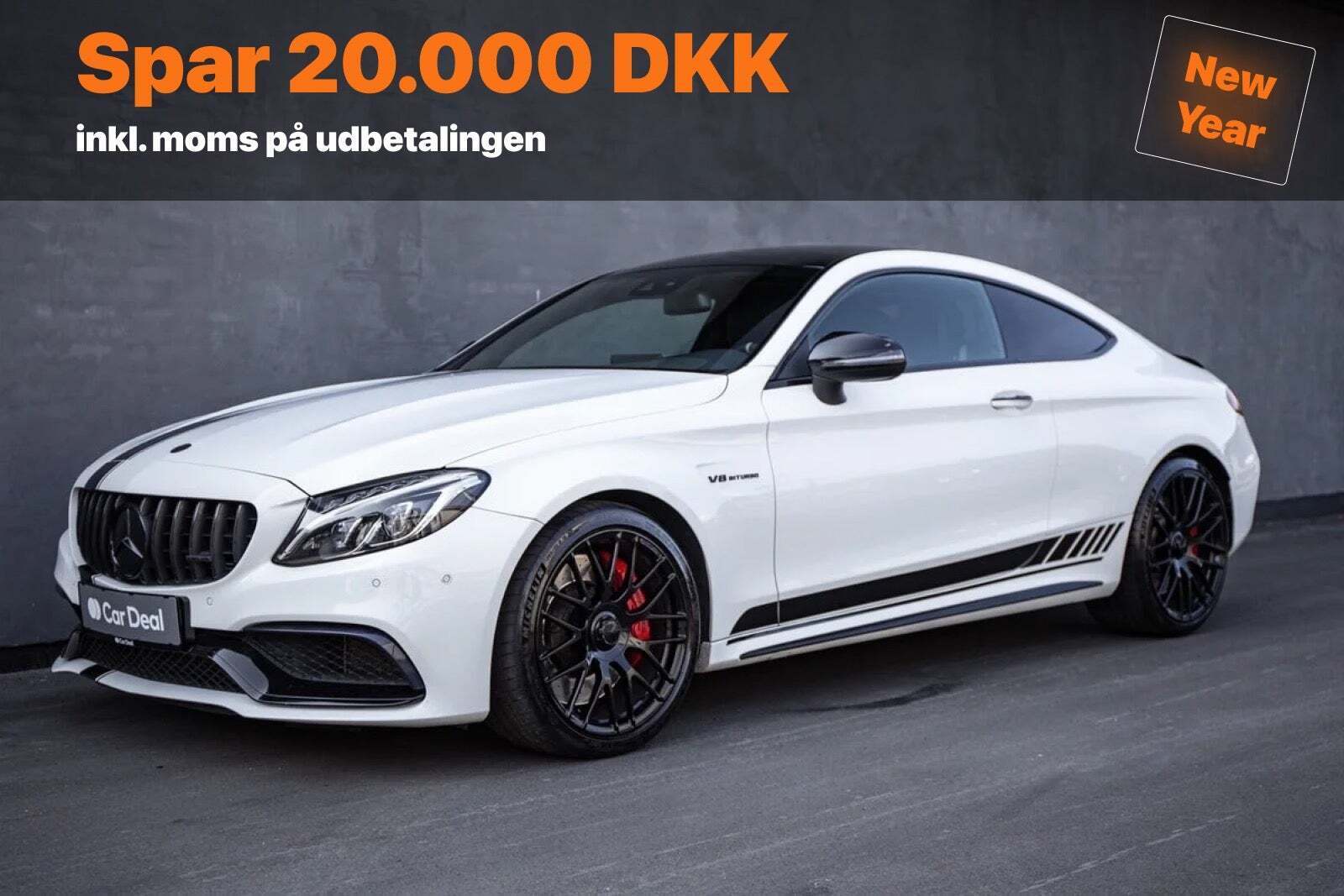 Hvid Mercedes C63 fra 2016