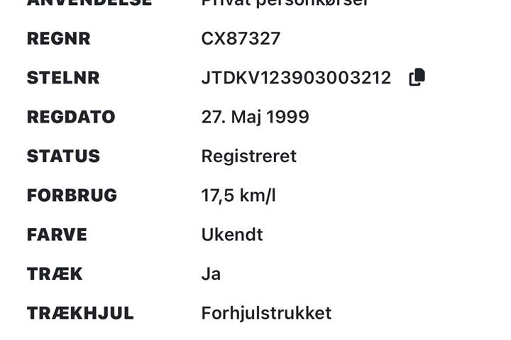 undefined Toyota Yaris fra 1999