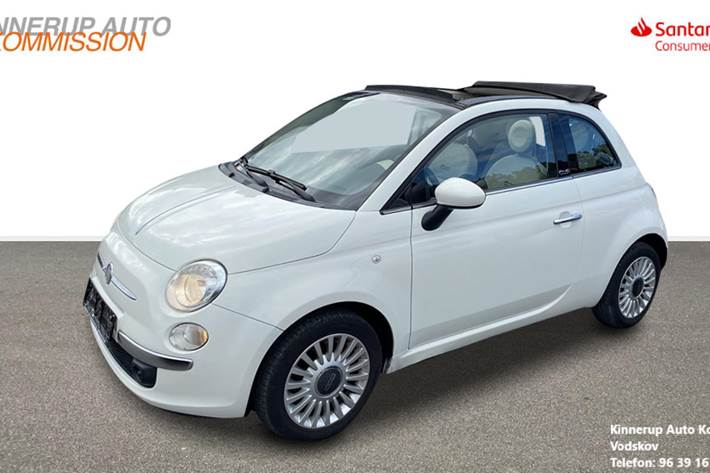 Hvid Fiat 500C fra 2010