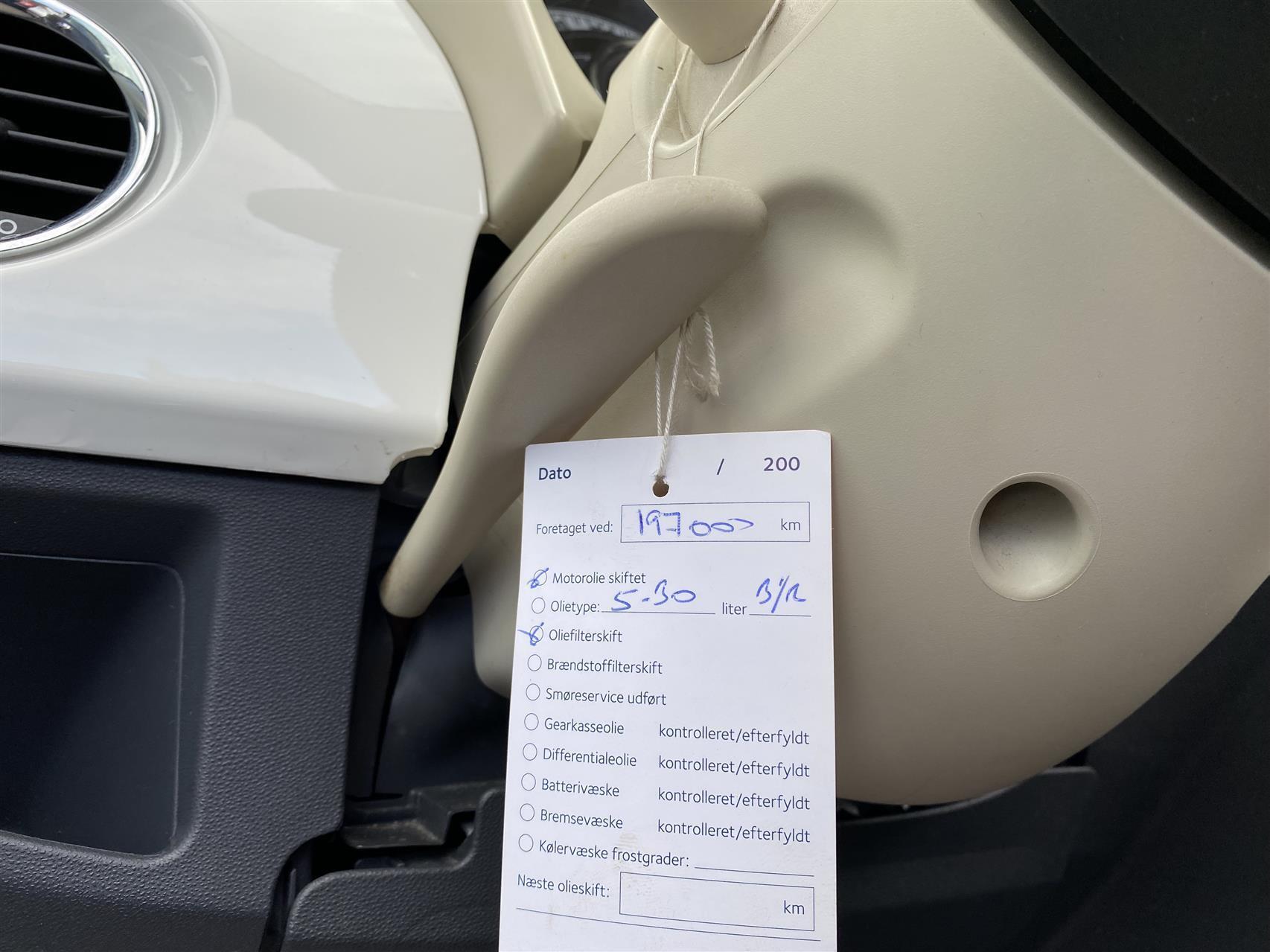 Hvid Fiat 500C fra 2010