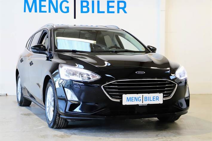Sort Ford Focus fra 2019 set udefra