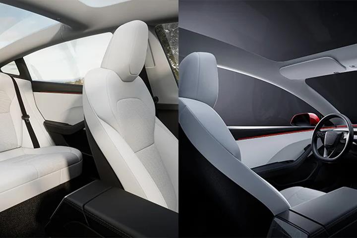 Blå Tesla Model 3 fra 2019