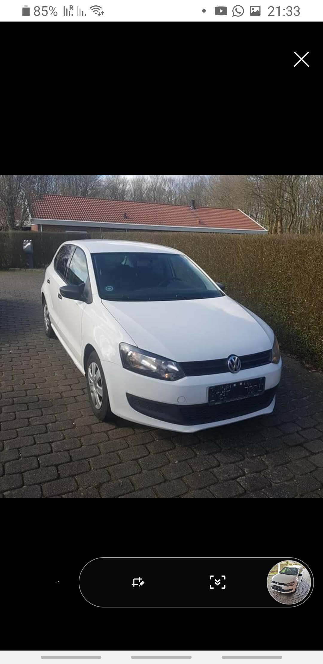 Hvid VW Polo fra 2013