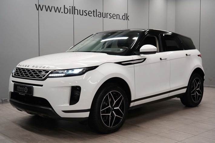 Hvid Land Rover Range Rover evoque fra 2020 set udefra