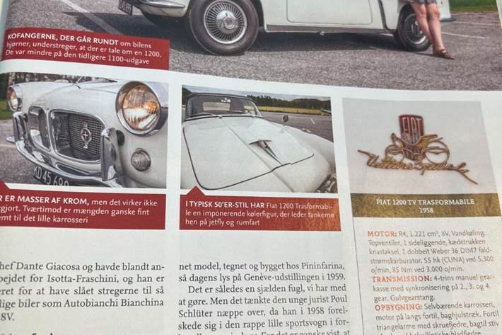Hvid Fiat 1200 fra 1958 set udefra