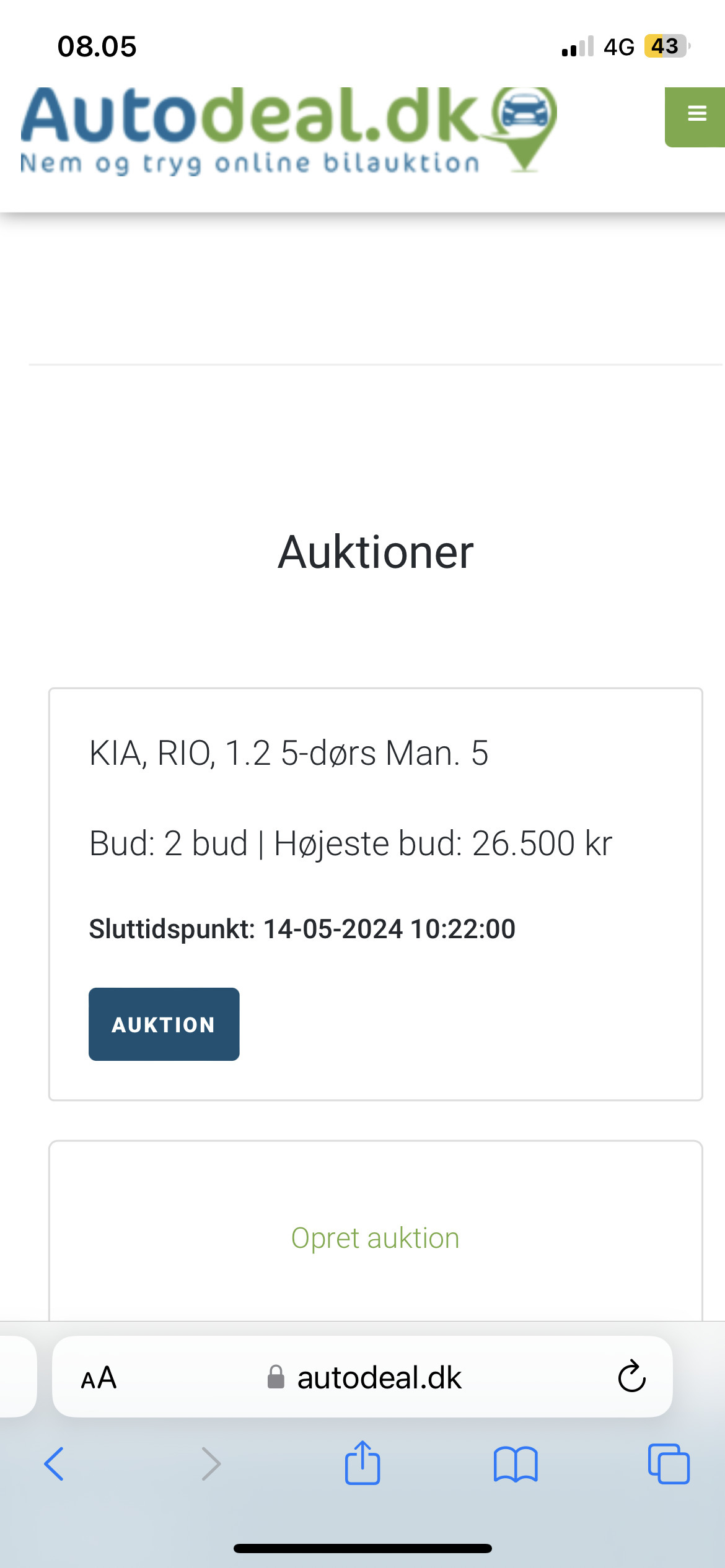 Kia Rio 1,2 5-dørs Man. 5