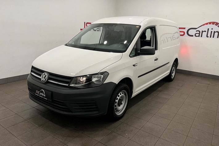 Hvid VW Caddy Maxi fra 2020 set udefra