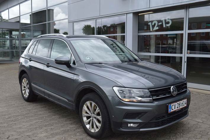 Grå VW Tiguan fra 2020 set udefra