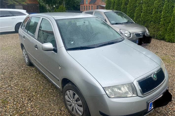 Grå Skoda Fabia fra 2002