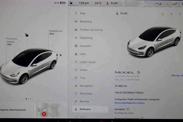 Hvid Tesla Model 3 fra 2020