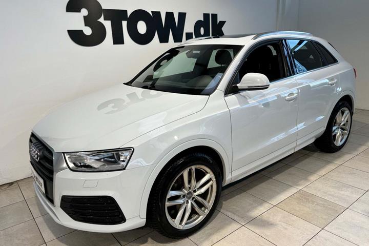 Hvid Audi Q3 fra 2018 set udefra