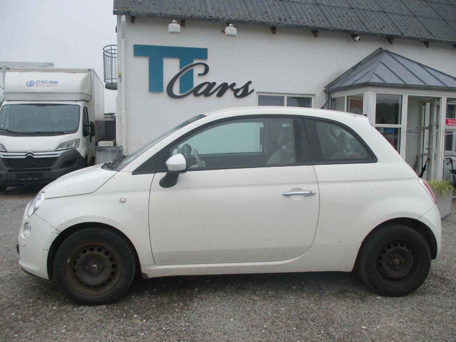 Hvid Fiat 500 fra 2008
