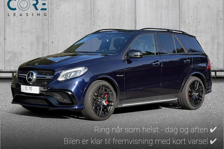 Blå Mercedes GLE63 fra 2018 set udefra