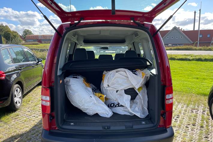 Rød VW Caddy fra 2014