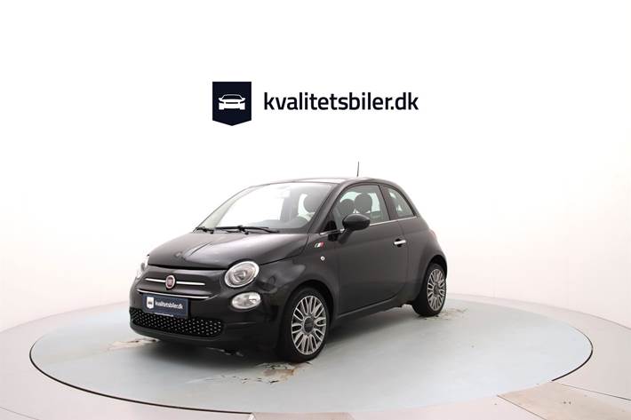 Sort Fiat 500 fra 2018 set udefra