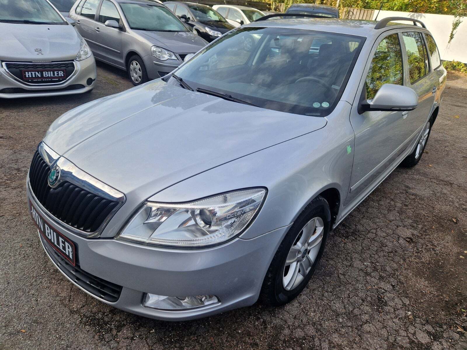 Sølv Skoda Octavia fra 2011 set udefra