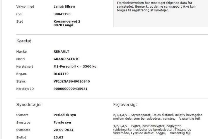 Sort Renault Grand Scenic III fra 2013