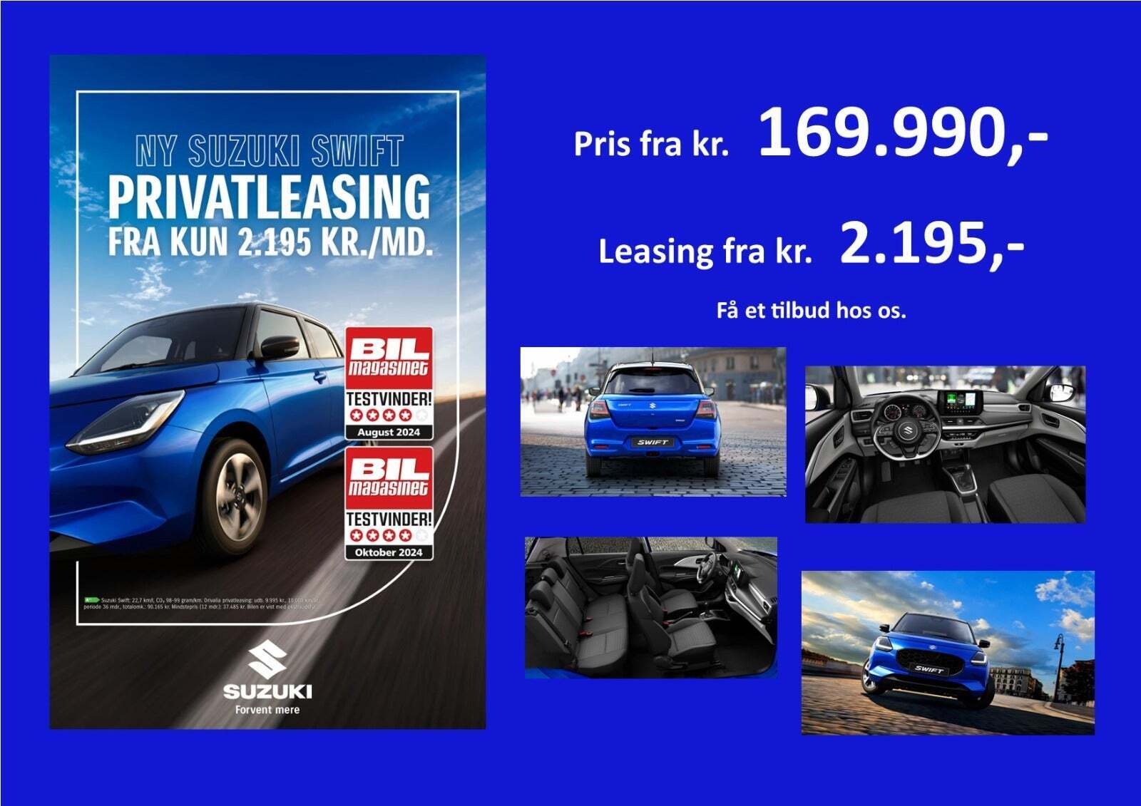 Guide til Suzuki Swift 1.2 Dualjet Hybrid Comfort+ (Årgang 04/2024 og frem)