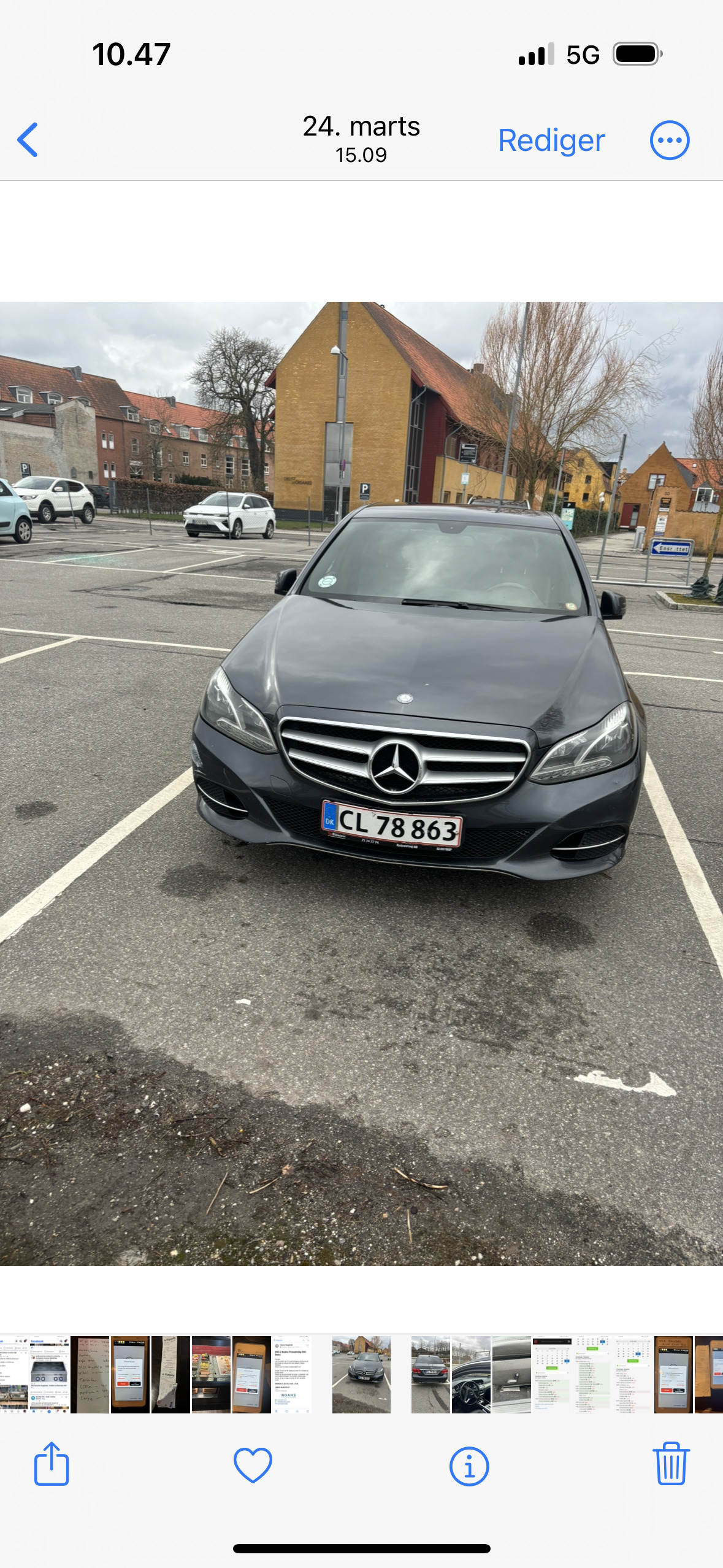 Grå Mercedes E-Klasse fra 2013