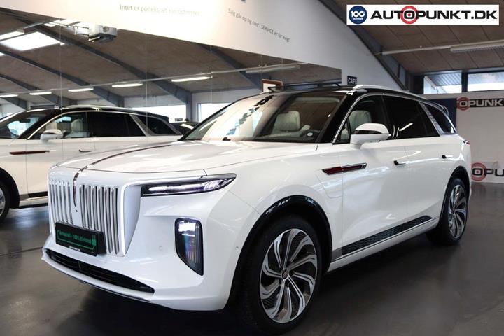 Hvid Hongqi E-HS9 fra 2024 set udefra