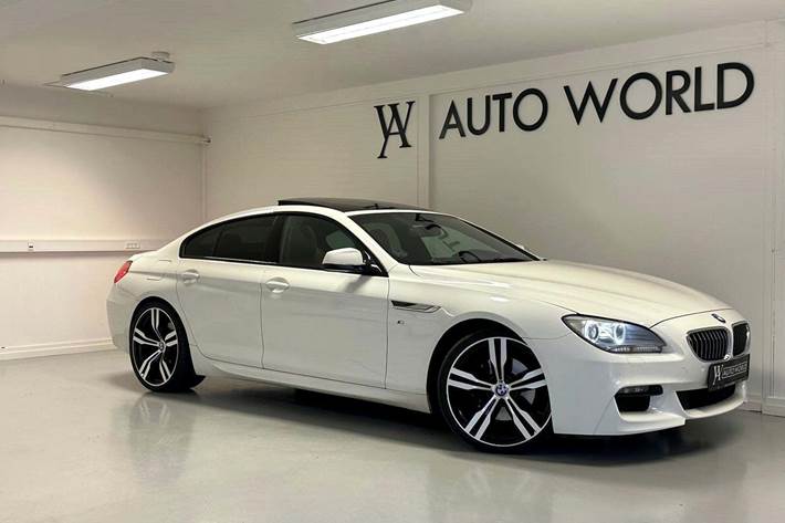 Hvid BMW 640i fra 2015 set udefra