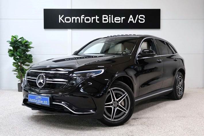 Sort Mercedes EQC400 fra 2020 set udefra