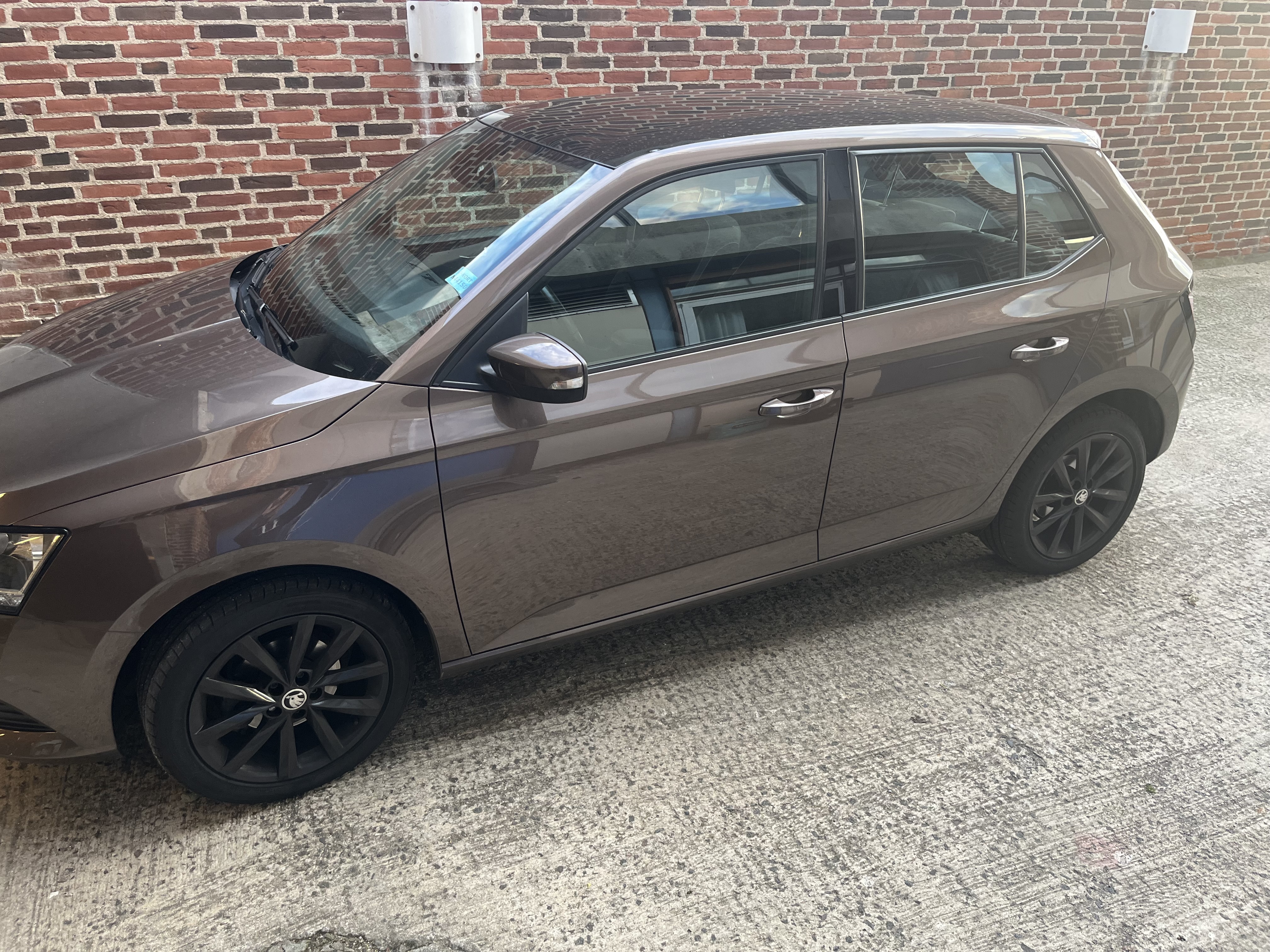 Brun Skoda Fabia fra 2019