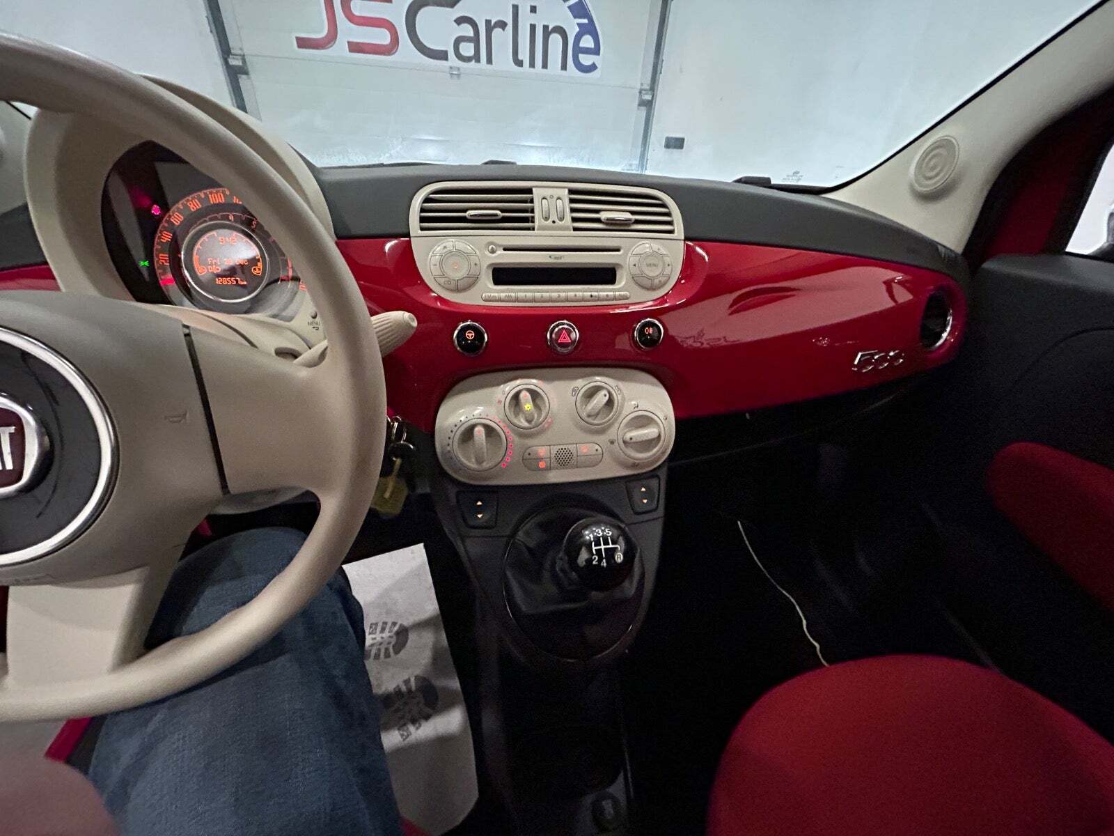 Rød Fiat 500 fra 2008