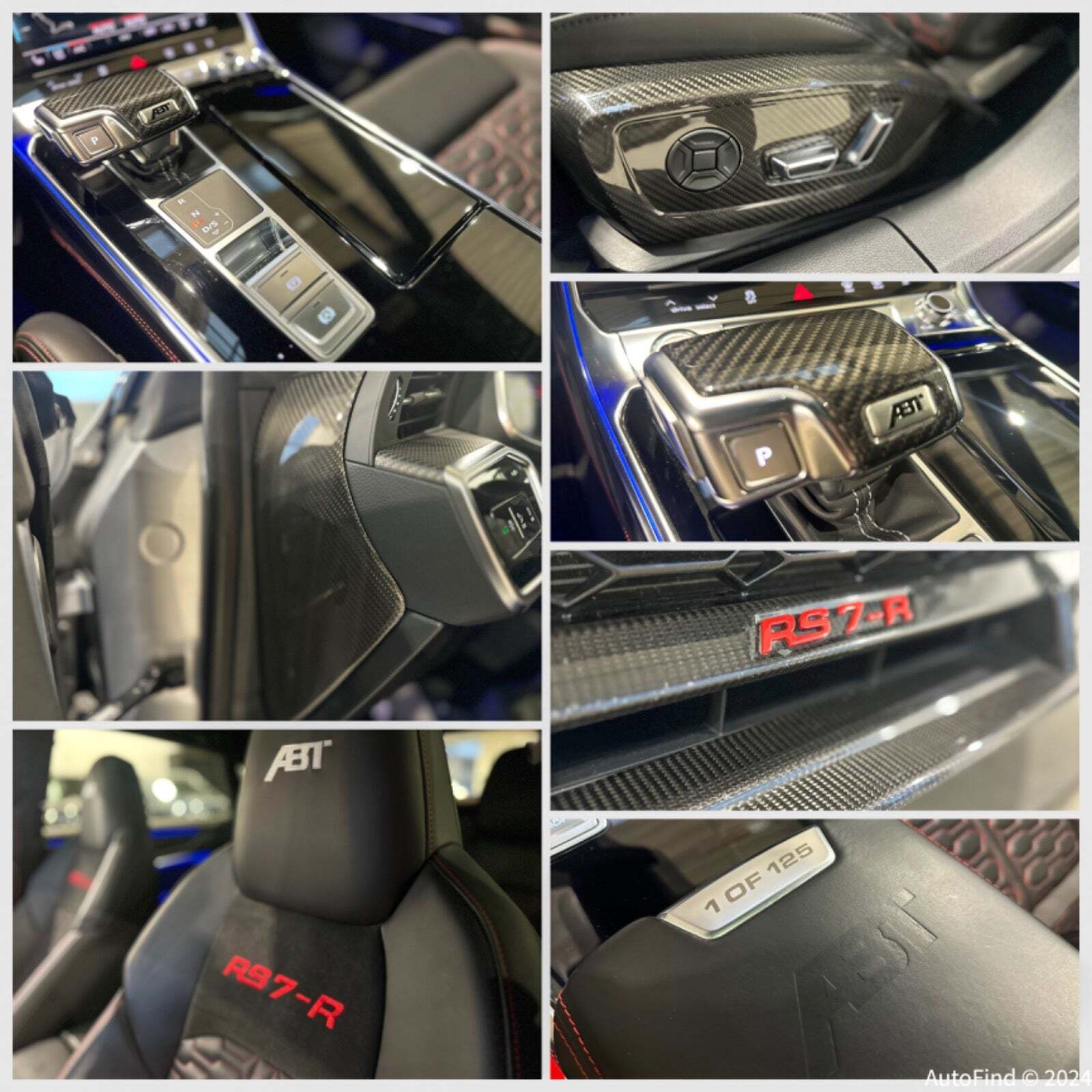 Sølv Audi RS7 fra 2020 set indefra