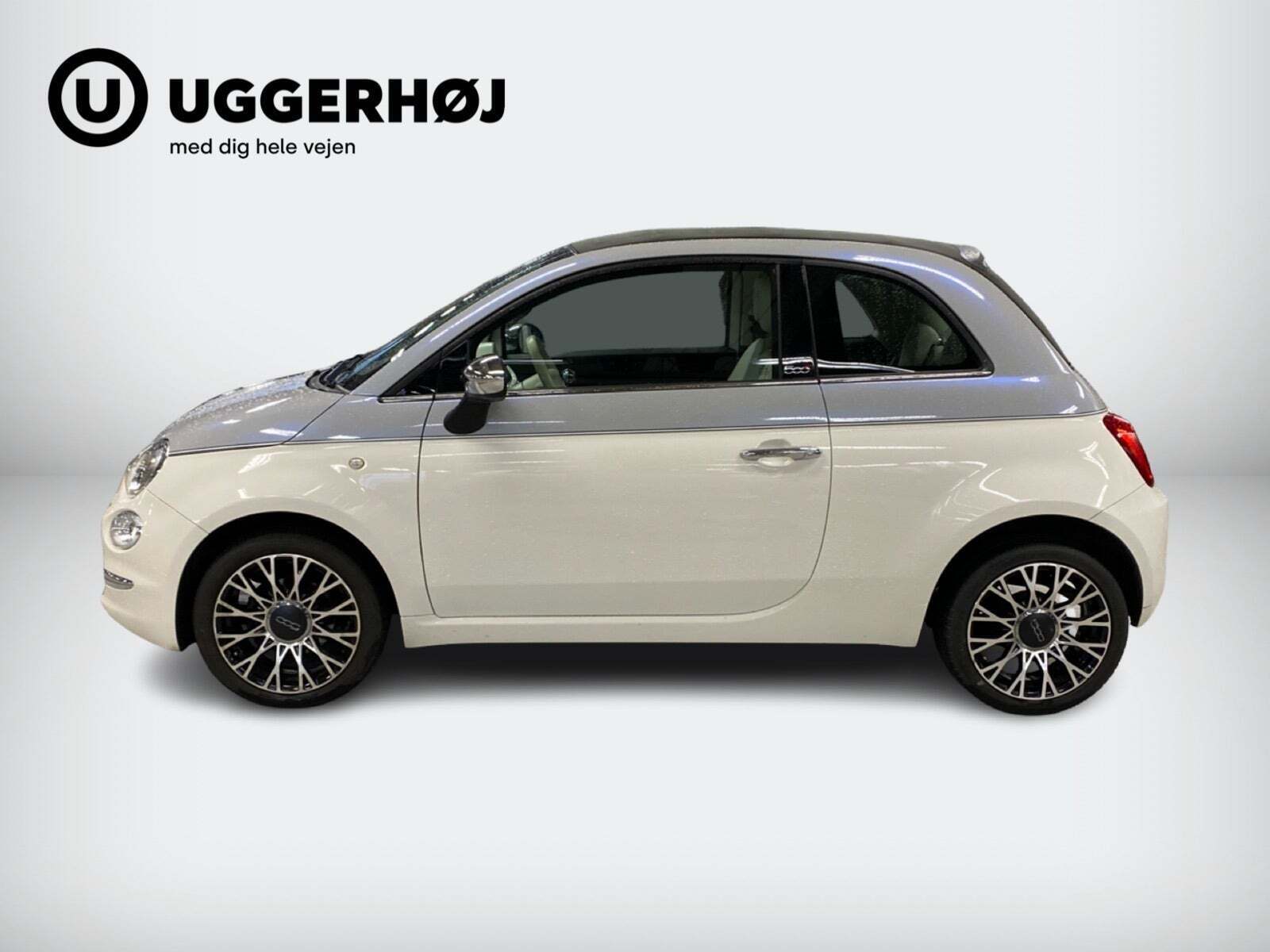 Hvid Fiat 500C fra 2018