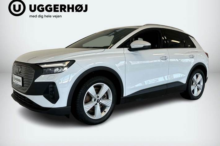 Hvid Audi Q4 e-tron fra 2021 set udefra